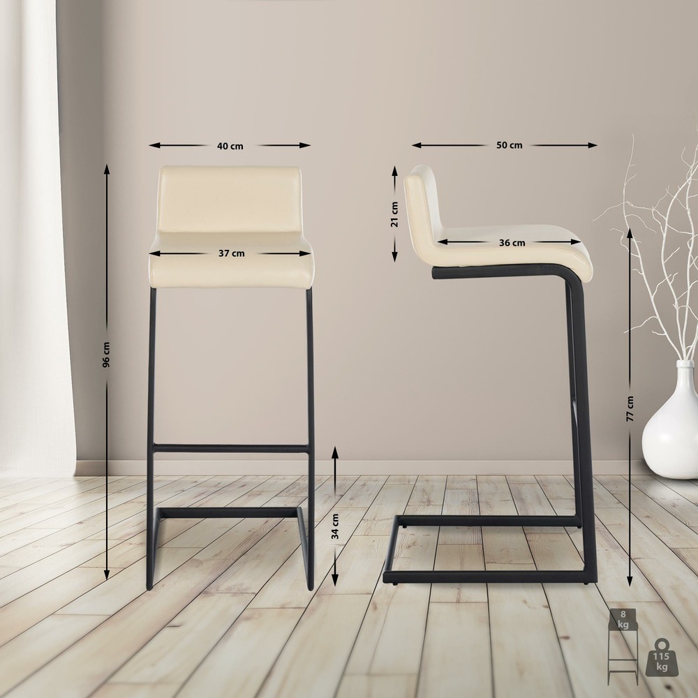 Lot de 2 tabourets de bar newport b simili cuir