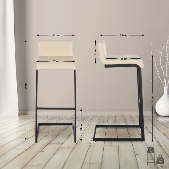 Lot de 2 tabourets de bar newport b simili cuir