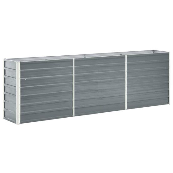 Carré potager surélevé acier galvanisé pour jardin 240x40x77 cm gris