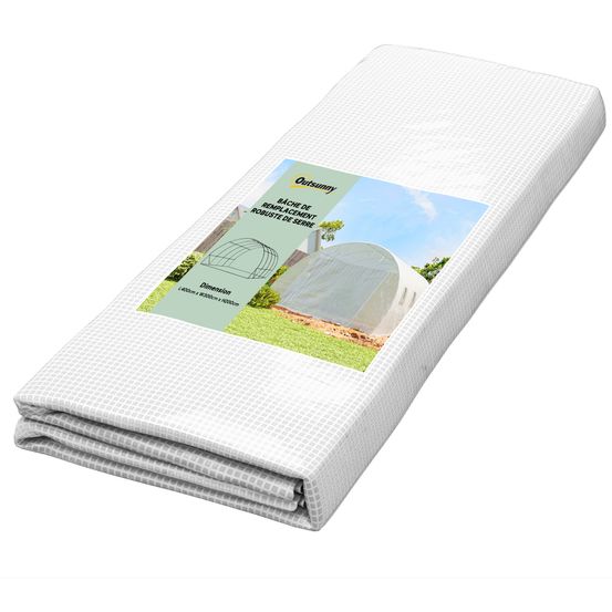 Bâche de rechange serre tunnel pe blanc 4 x 3 x 2 m 12 m² anti-uv étanche - comfortxl outdoor living