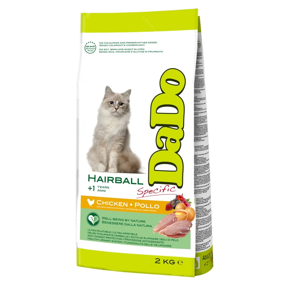 Croquettes pour chats adultes boule de poils poulet 400g