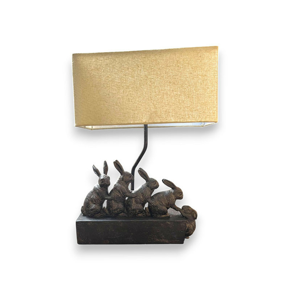 Lampe lapins résine 46x14x32cm