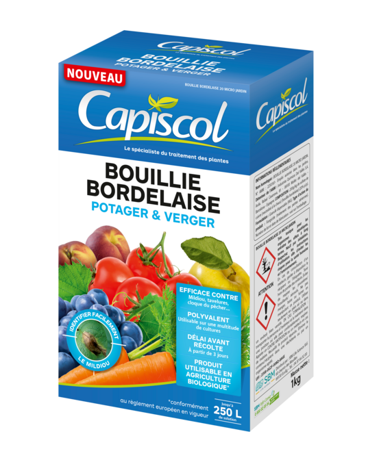 Capiscol bouillie bordelaise - 1kg - 250l de solution - granulés a dissoudre - coloration bleue