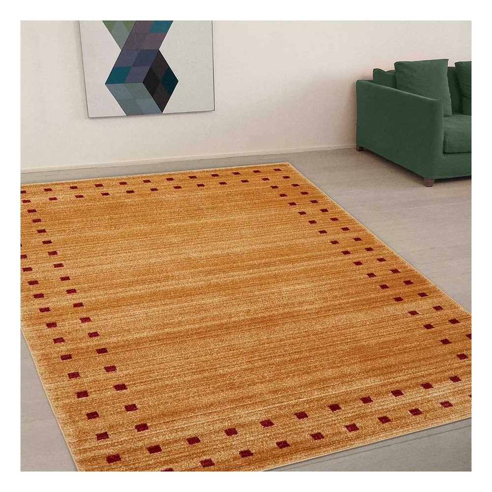 Tapis salon 120x180 tissé beige rectangle motif simple chobay 4