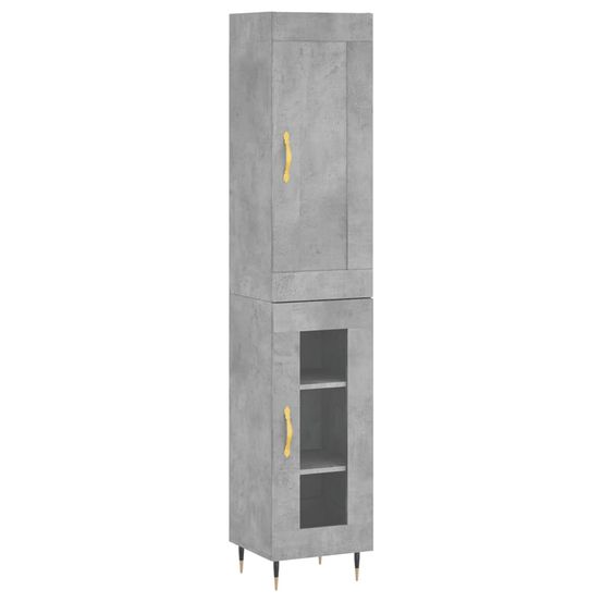Buffet bahut commode armoire meuble de rangement organisateur cuisine salle de séjour salon haut 34,5 x 34 x 180 cm bois d'in