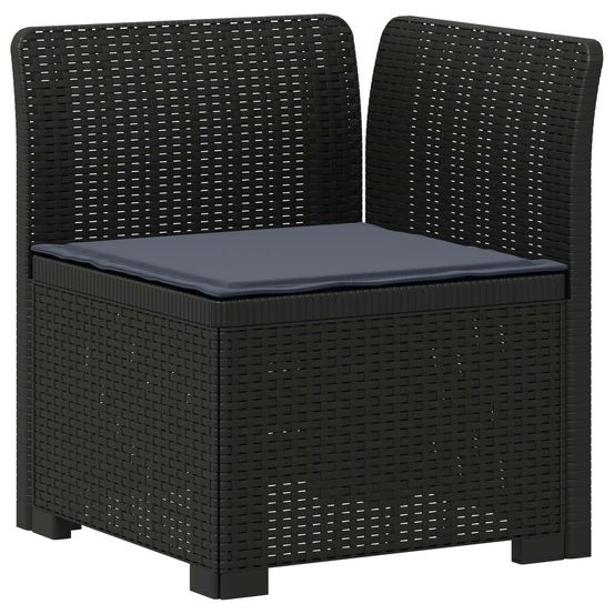 Canapé de jardin 1 place avec coussin look rotin pp anthracite
