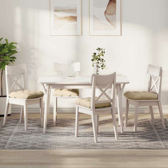 Coussins de siège 4 pcs crème 45 x 45 cm tissu en microfibre