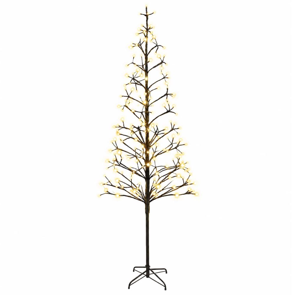 Sapin de noël lumineux led noir 240 cm acier 268 led