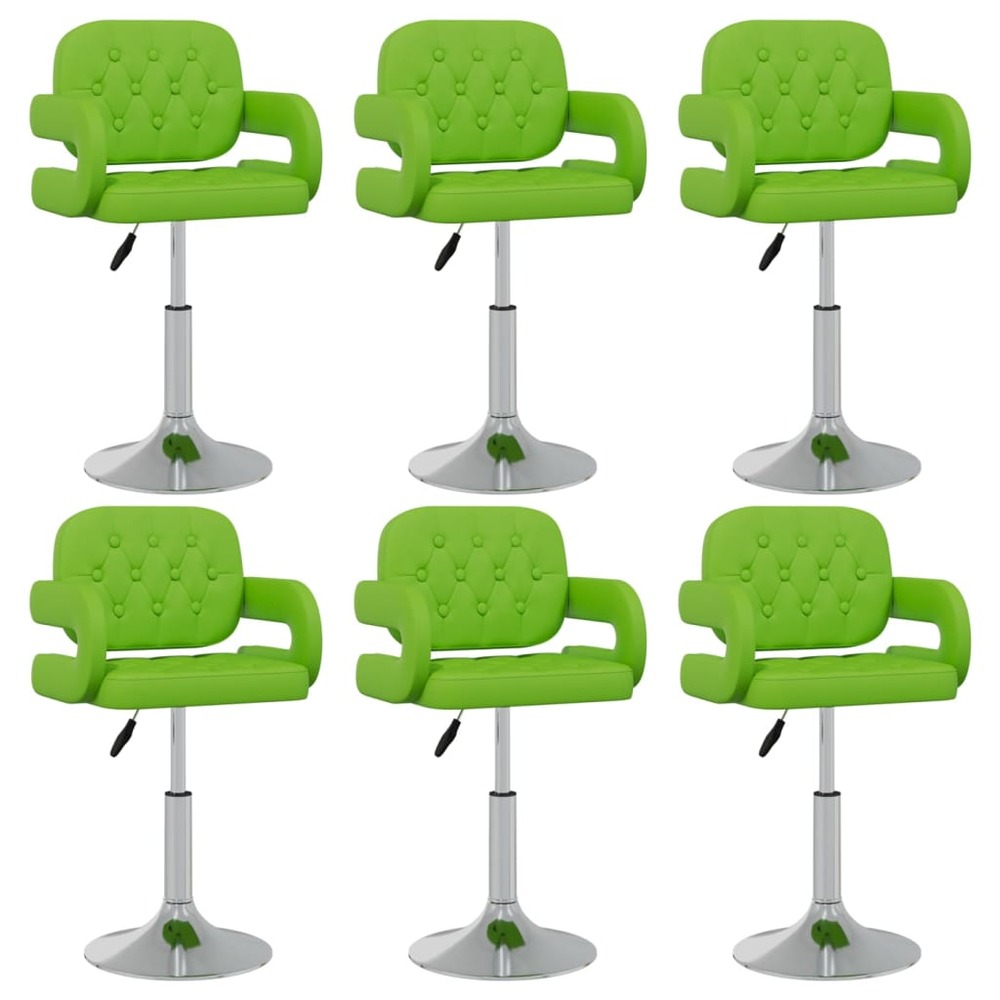 Chaises pivotantes de salle à manger 6 pcs vert similicuir