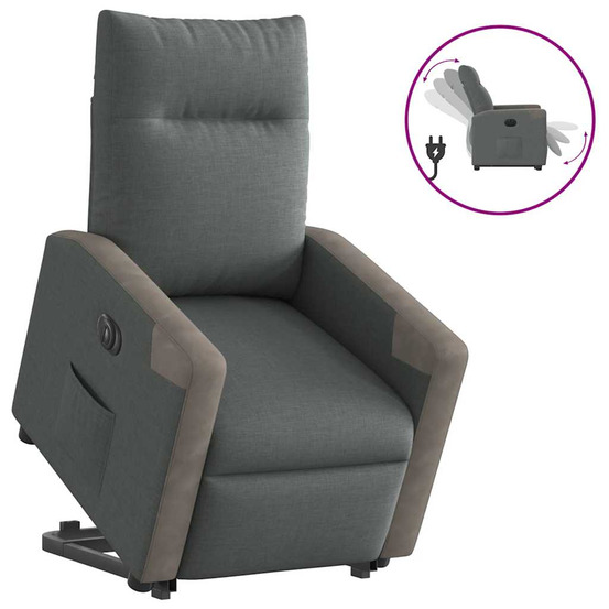 Fauteuil inclinable électrique gris foncé tissu