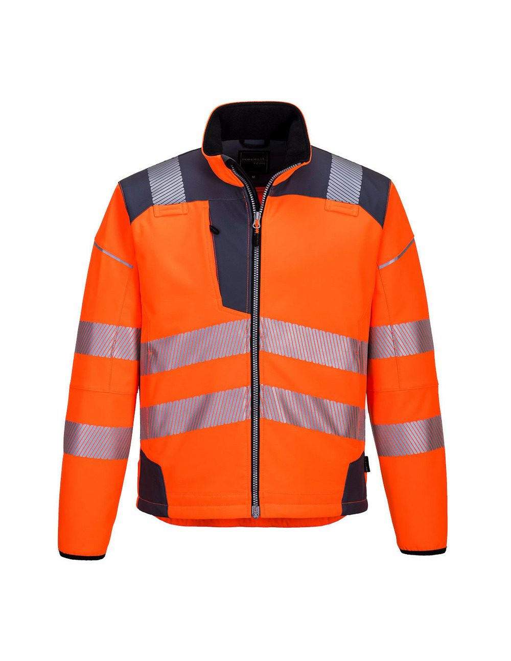 Softshell haute-visibilité pw3 couleur : orange/gris taille l - portwest