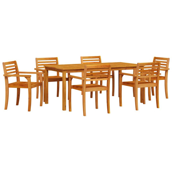Ensemble de salle à manger pour jardin 7 pcs marron