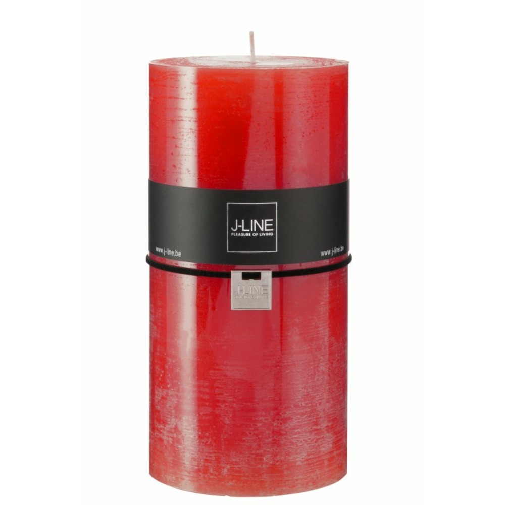 Bougie cylindrique 140h rouge 10x10x20 cm