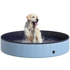 Piscine pour chien bassin pvc pliable anti-glissant facile à nettoyer diamètre 160 cm hauteur 30 cm bleu