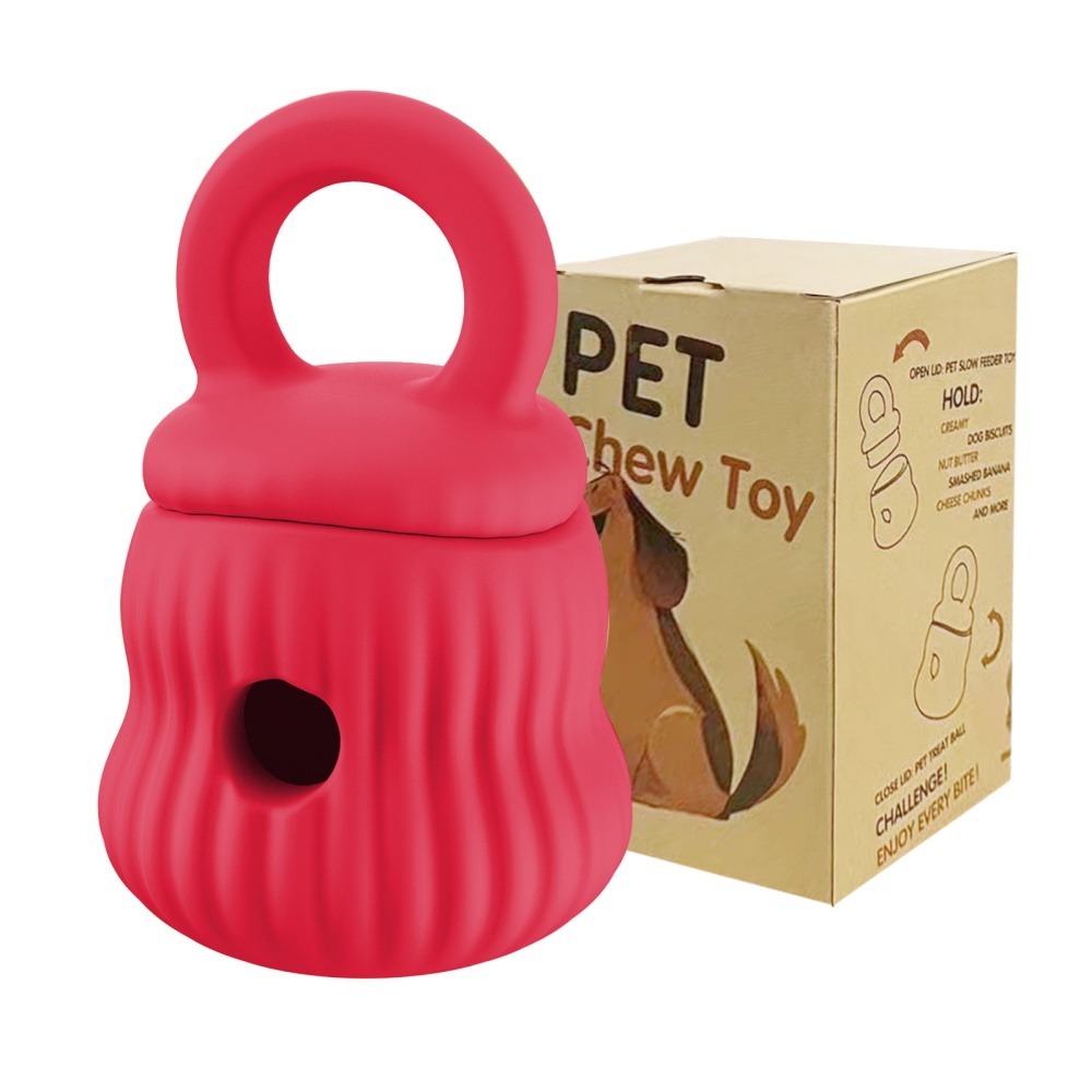 Mangeur lent de chien en silicone médical certifié fda rouge clair