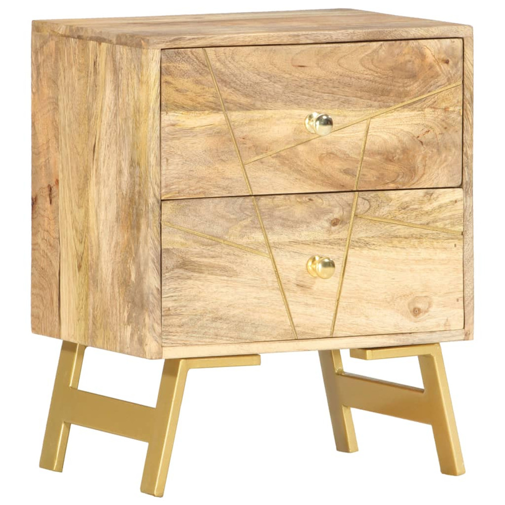 Table de chevet 40x30x50 cm bois de manguier massif