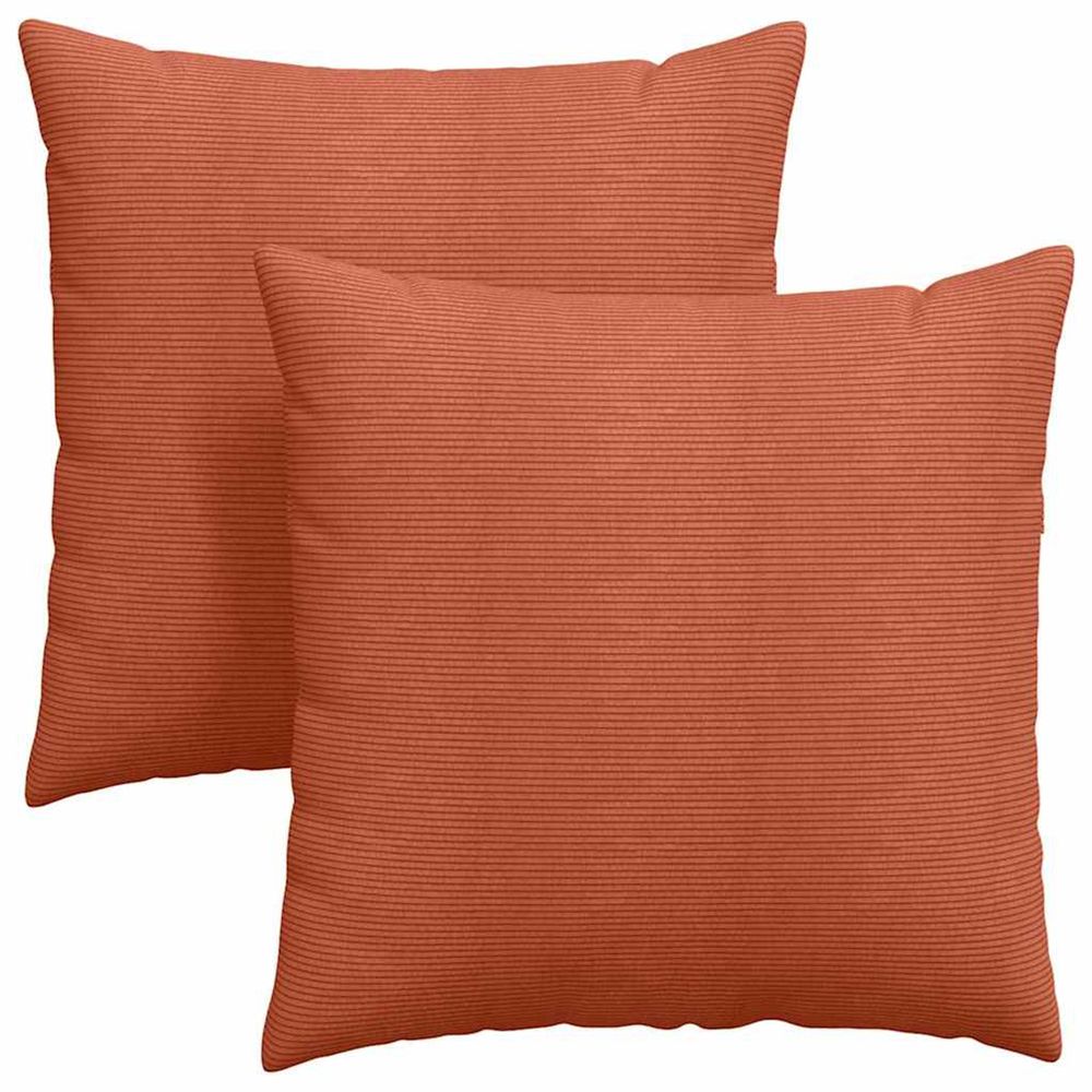 Coussins de canapé 2 pc tissu en velours côtelé rouge orange