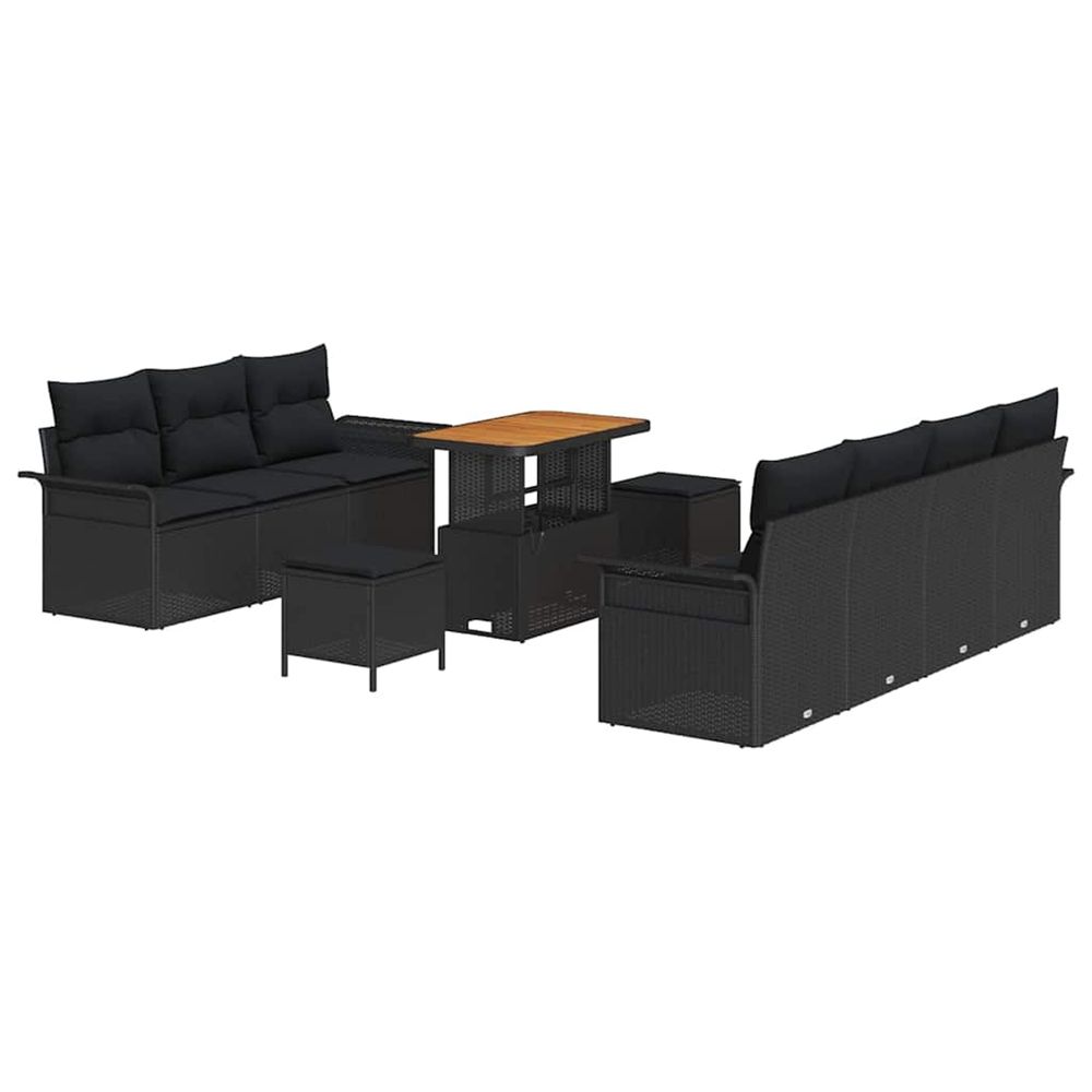 Ensemble de canapé de jardin 10 pc 9-nombre de places noir