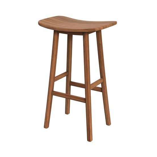 Vittoria-tabouret de bar en bois de teck 77 cm