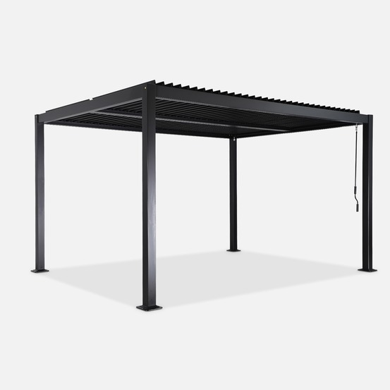 Pergola bioclimatique aluminium et acier lames orientables 4x3m palace