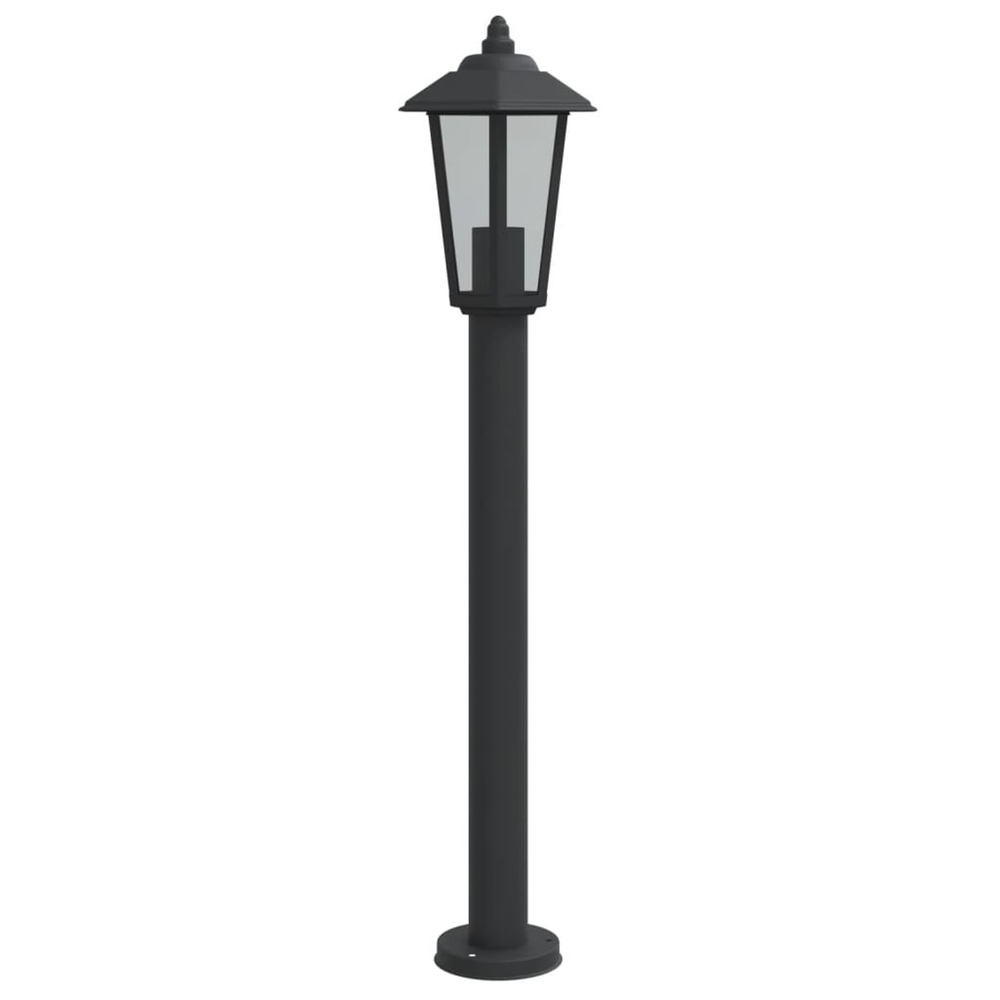 Lampadaire d'extérieur noir 80 cm acier inoxydable