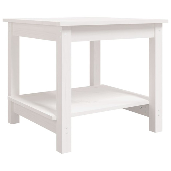 Table basse blanc 50x50x45 cm bois massif de pin