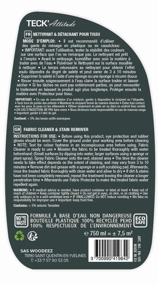 Nettoyant pour tissus 750 ml