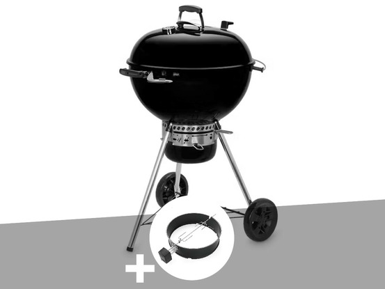 Barbecue charbon master-touch gbs 57 cm e-5750 noir + rôtissoire
