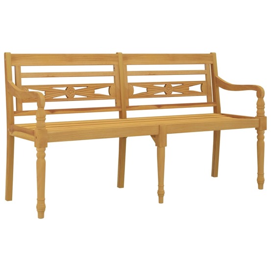 Banc de jardin meuble de patio d'extérieur terrasse 150 x 51,5 x 84 cm bois massif de teck