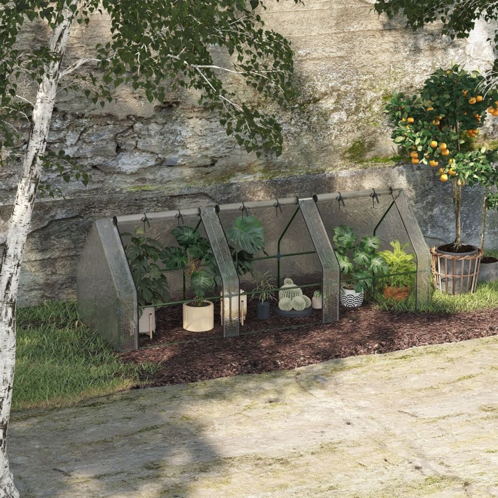 Serre tunnel jardin acier pe 3 fenêtres tomates 270x90cm blanc - comfortxl outdoor living