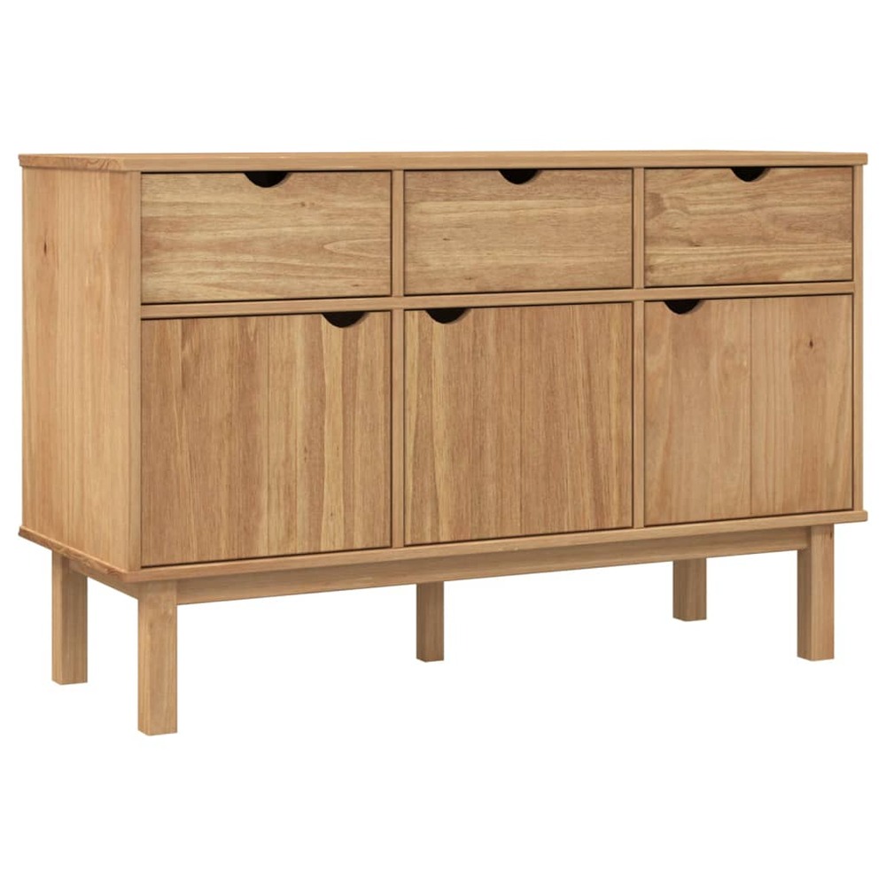 Buffet bahut commode armoire meuble de rangement organisateur cuisine salle de séjour salon 114 x 43 x 73,5 cm bois massif de