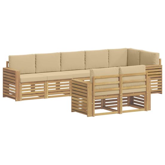 Ensemble de canapés d'extérieur 8 pc blanc et beige polyester
