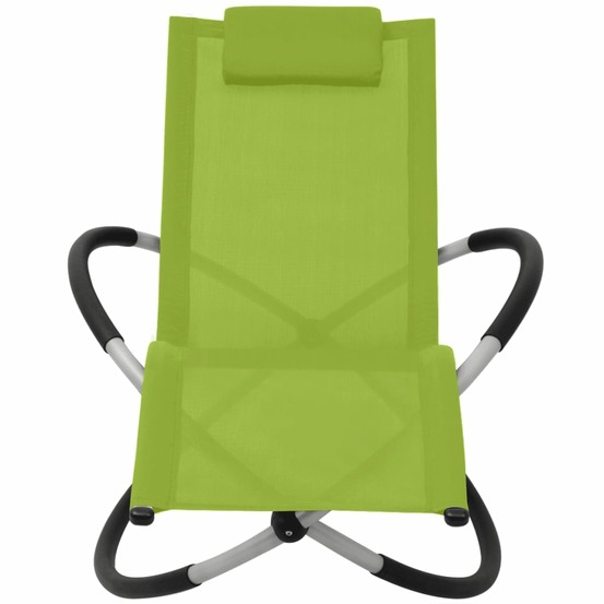Chaise longue géométrique d'extérieur acier vert