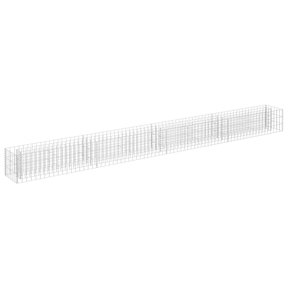 Lit surélevé à gabion acier galvanisé 360x30x30 cm