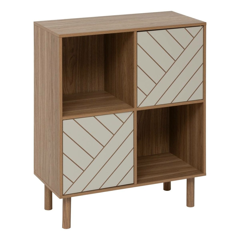 5five - etagère 4 cases mix'n'match bois et motif rayé