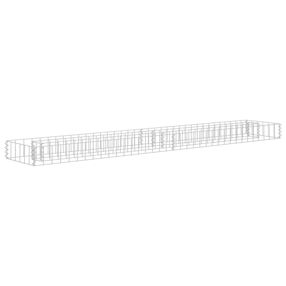Lit surélevé à gabion acier galvanisé 180x30x10 cm