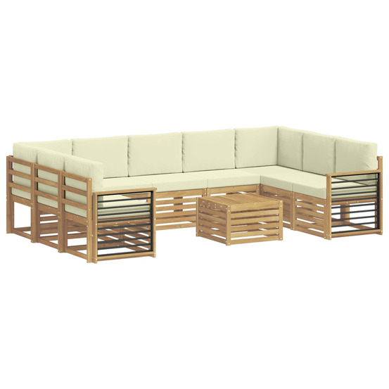 Ensembles de canapés 10 pcs blanc et crème polyester