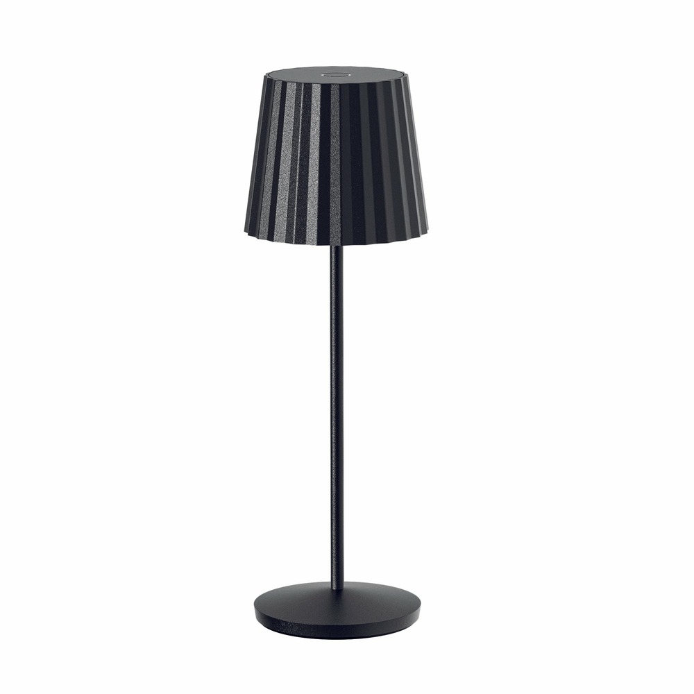 Lampe de table sans fil abby noir h30cm