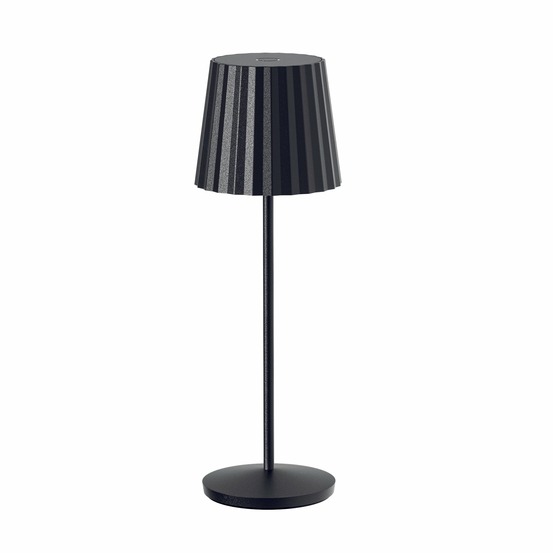 Lampe de table sans fil abby noir h30cm