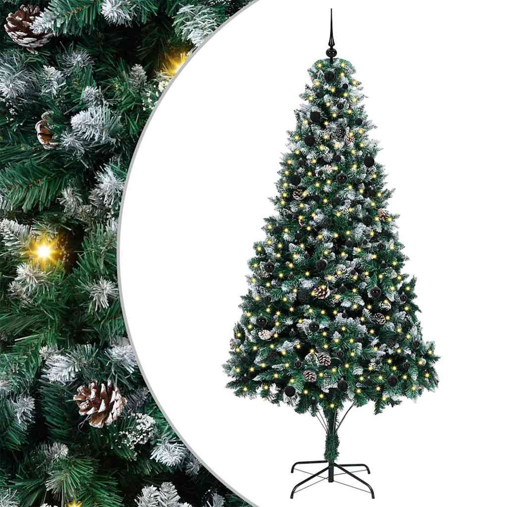 Sapin de noël artificiel vert 240 cm pvc, acier et plastique