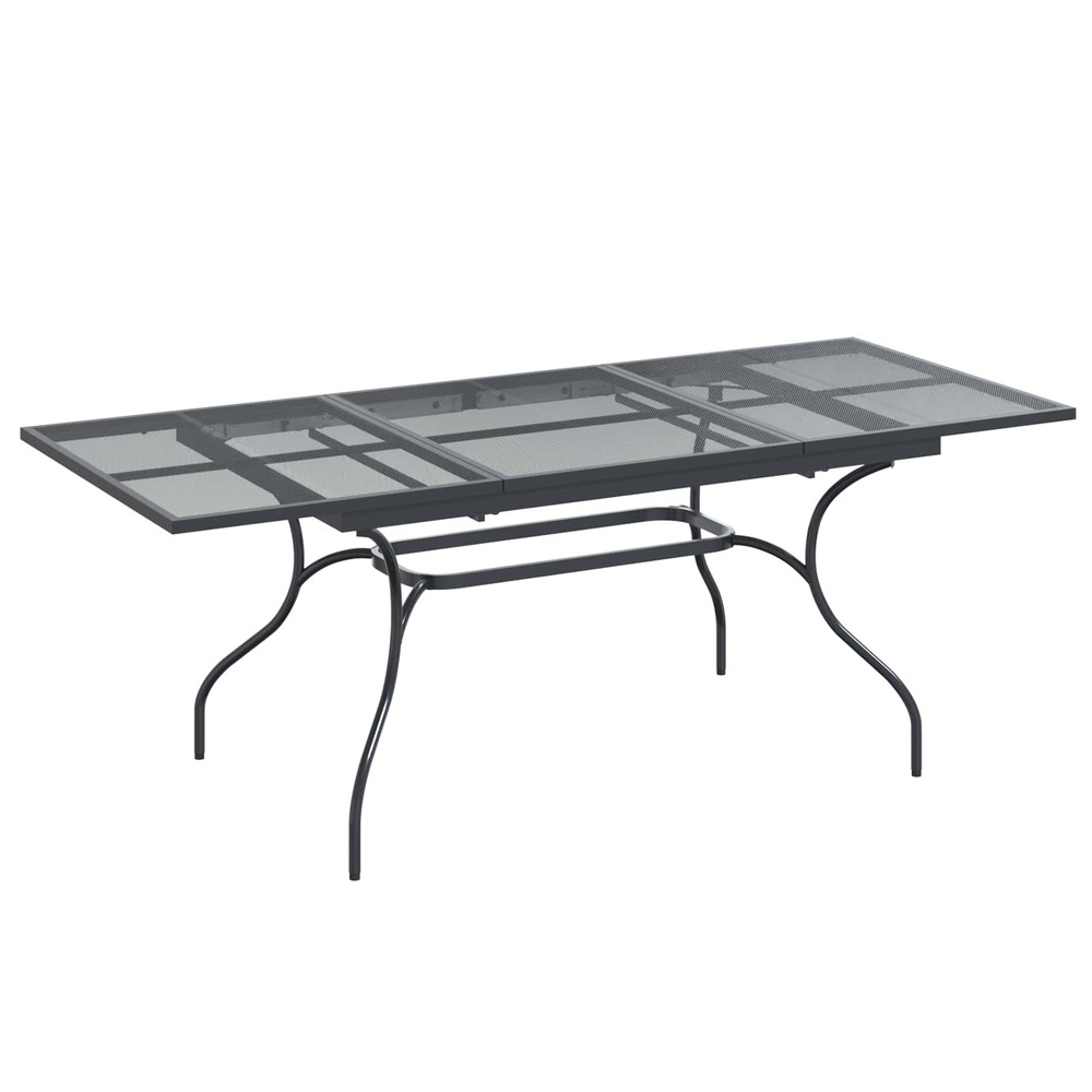 Table de salle à manger en maille extensible anthracite acier
