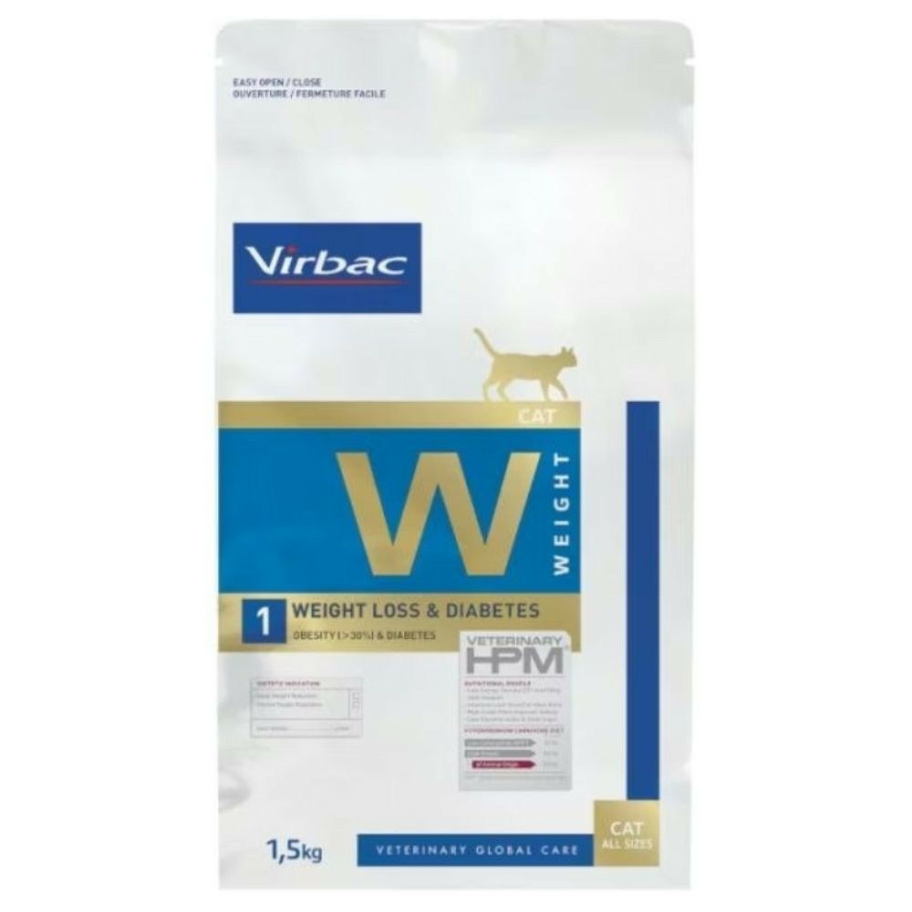 Virbac hpm w1 chat – croquettes weight loss & diabète 7 kg