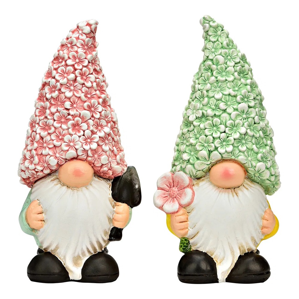 Lot de 2 décorations nains de jardin en magnésie