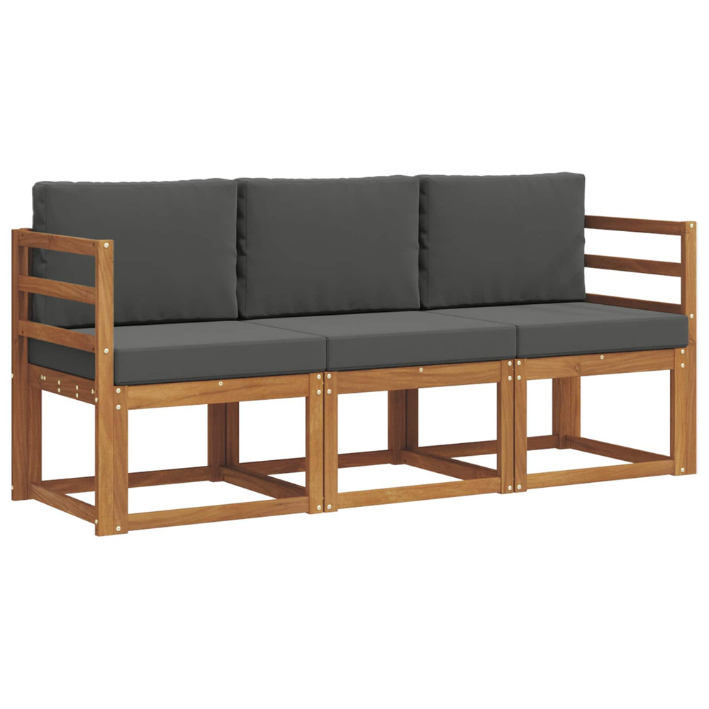 Ensemble de canapés d'extérieur 3 pcs naturel et anthracite