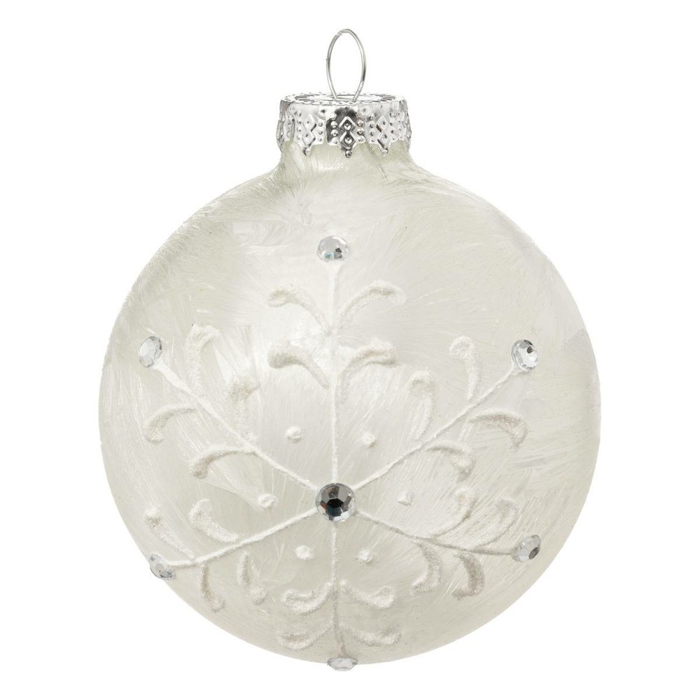 Bdn verre 80mm flocon givre bl