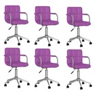 Chaises pivotantes de salle à manger 6 pcs violet similicuir