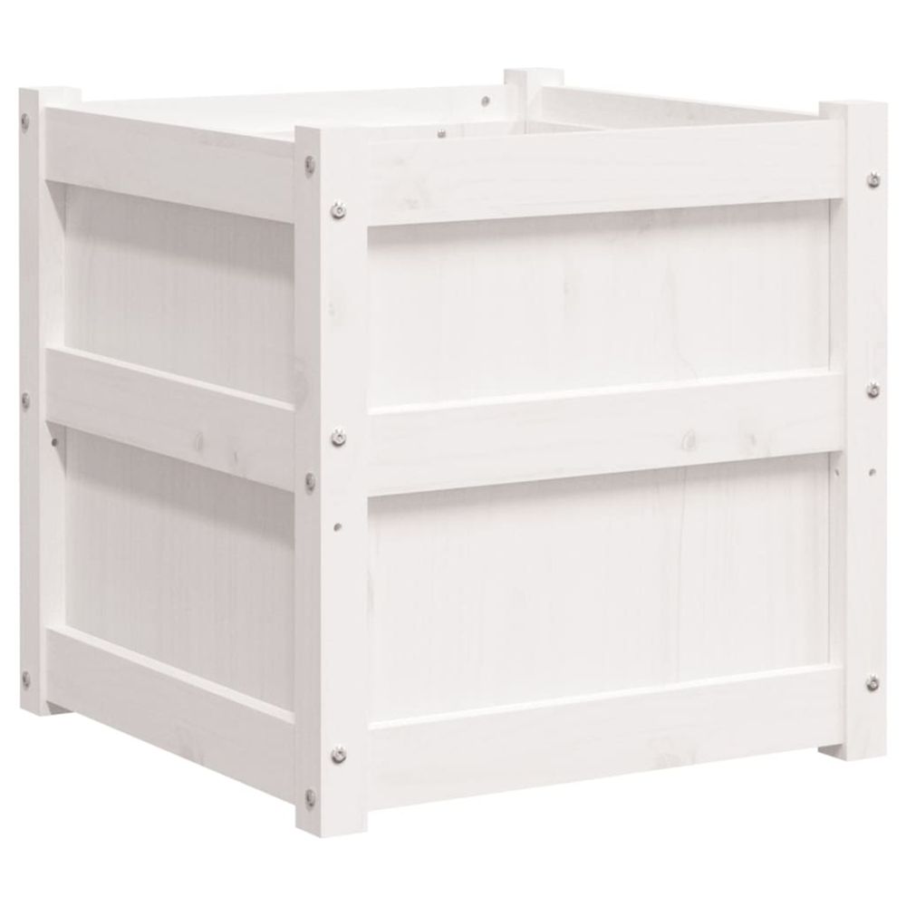 Jardinière d'extérieur blanc 50x50x50 cm bois de pin massif