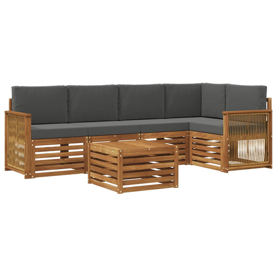 Ensemble de canapé d'angle 5 pcs naturel et anthracite