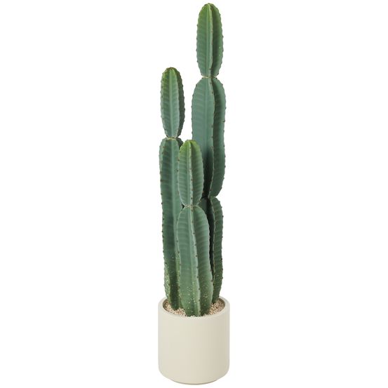 Grand cactus artificiel plastique pot décoratif salon bureau sans entretien 111cm vert