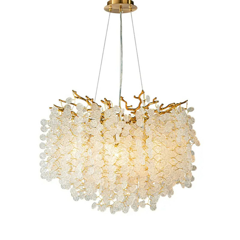 Lustre kelly goutte de pluie fer verre 30x60x60cm